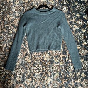 Green/turquoise crop cashmere sweater from 360 cashmere